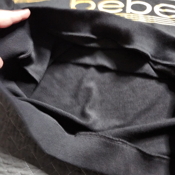 bebe Sport Logo Print Long Sleeve Hooded Pullover Sweatshirt w/ Thumb Holes SzXL - Picture 10 of 14